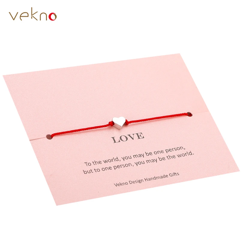VEKNO Anniversary Gift Gold Heart Bracelet His and Her Adjustable Red String Rope Matching Couples Bracelets Relationship Bijoux VEKNO Anniversary Gift Gold Heart Bracelet His and Her Adjustable Red String Rope Matching Couples Bracelets Relationship Bijoux