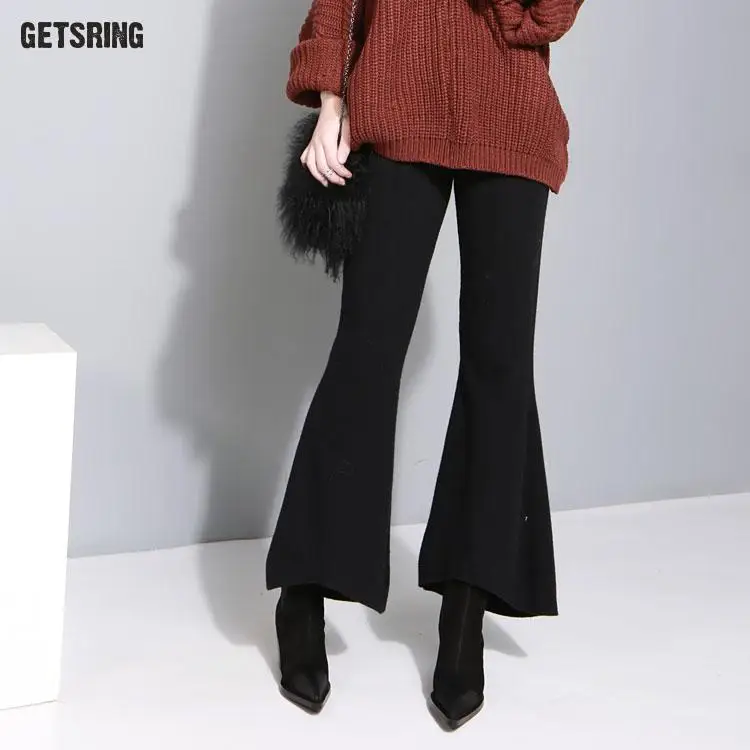 

Autumn And Winter New Retro Comfortable Knitting Irregular Long Horn Nine Sub Pants 2 Color