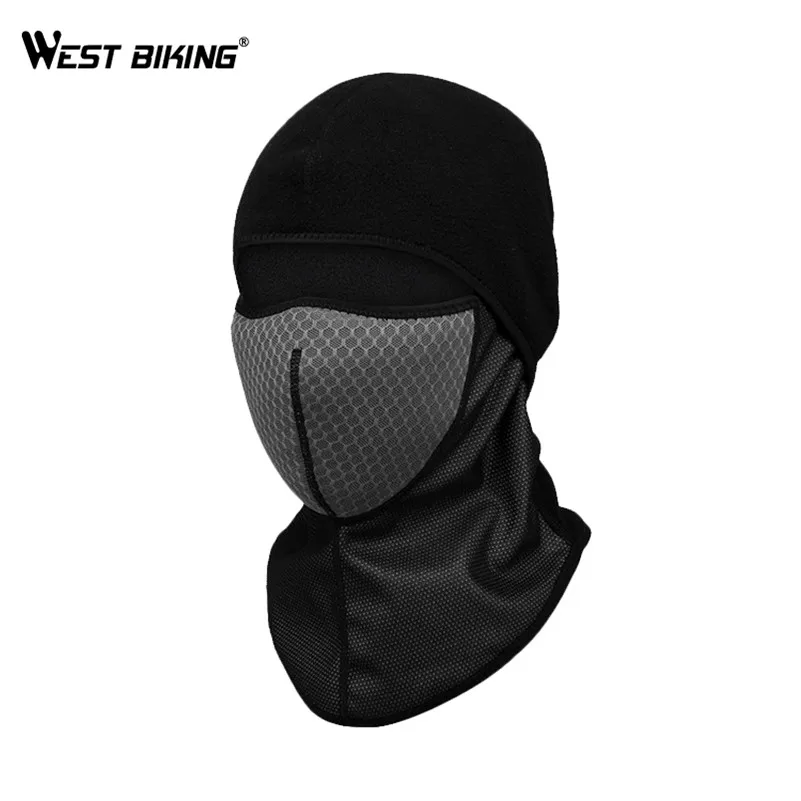 WEST BIKING, зимняя велосипедная маска, ветронепроницаемый подшлемник, флисовый капюшон, защита от пыли, грелка для шеи, термальная маска для сноуборда, лыжного велоспорта