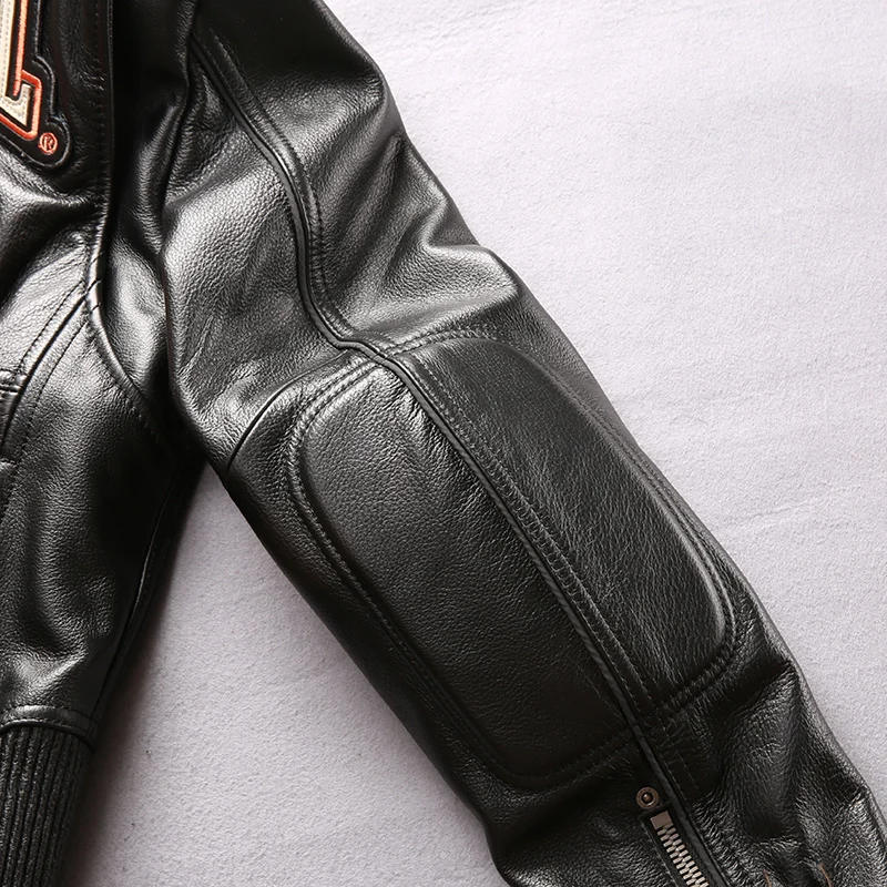 50% OFF Read Description! Asian size high quality super genuine cow skin leather rider jacket mens casual cowhide leather jacket 98150