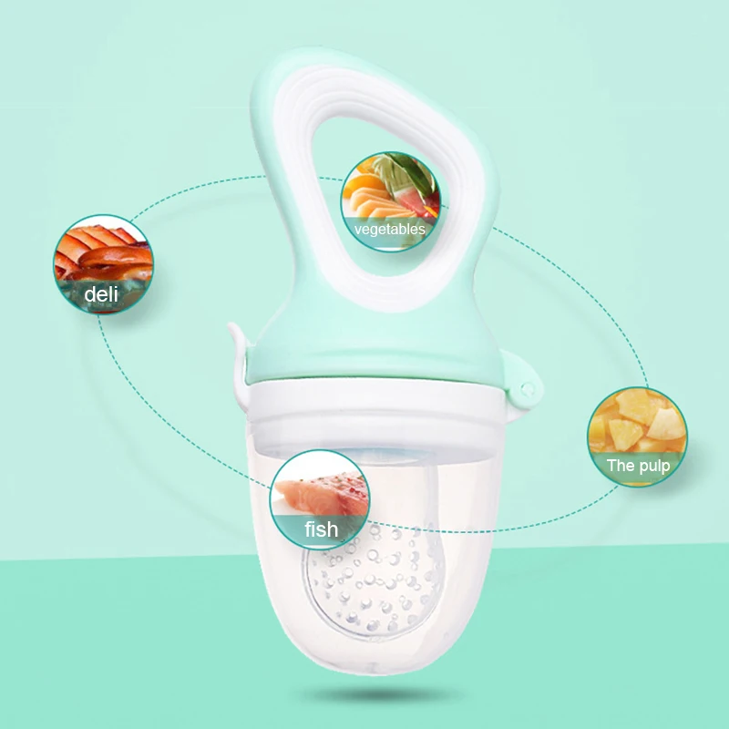 

New 1 Pcs Baby Nipple Food Feeder Silicone Pacifier Feeding Bottles Tool Kids Mesh Teeth Bite Bag Fruit Supplies 3 Color