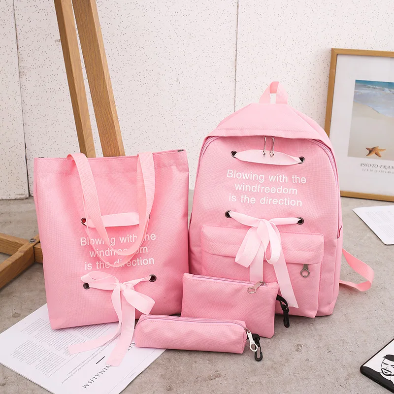 

JIAOO 3 Pcs women backpack canvas Solid color girl school backpack casual large capacity fashion backpack mochilas mujer