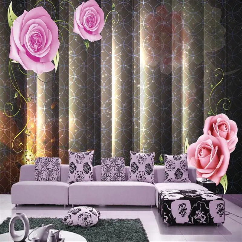 Современные обои для стен 3D настенные фрески светло-серый в полоску стены документы для Гостиная домашнего декора цветы Мрамор фото фрески