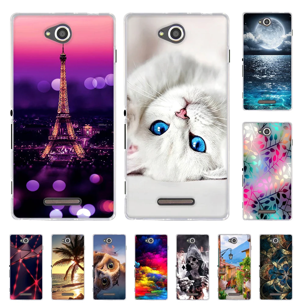 

Back Phone Case For Sony Xperia C CN3 S39H C2305 Soft TPU Case Cover For Sony Xperia C CN3 S39H C2305 Print Silicone Shells Bags