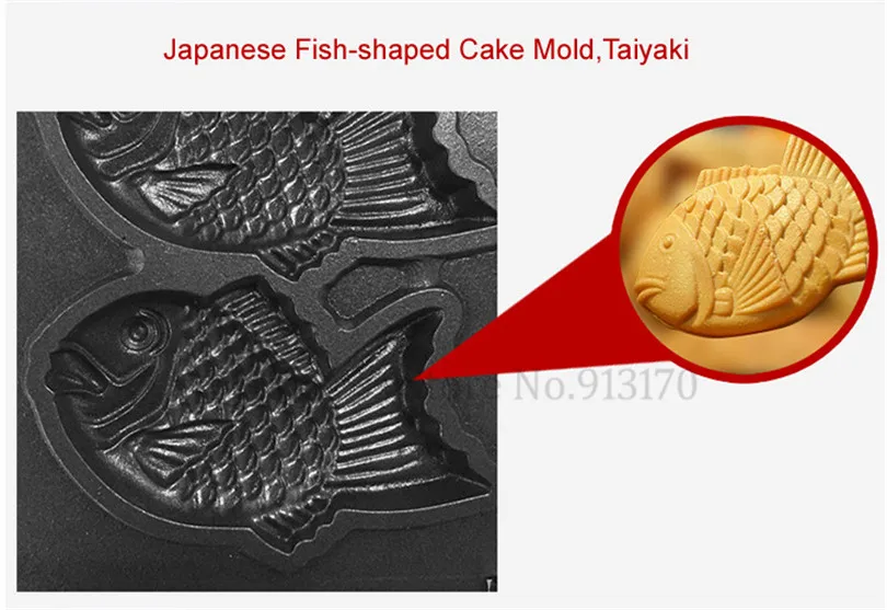 Коммерческих Нержавеющая сталь Taiyaki машина с антипригарным покрытием газа японская рыба вафельный машина для изготовления тайяки Baker 6