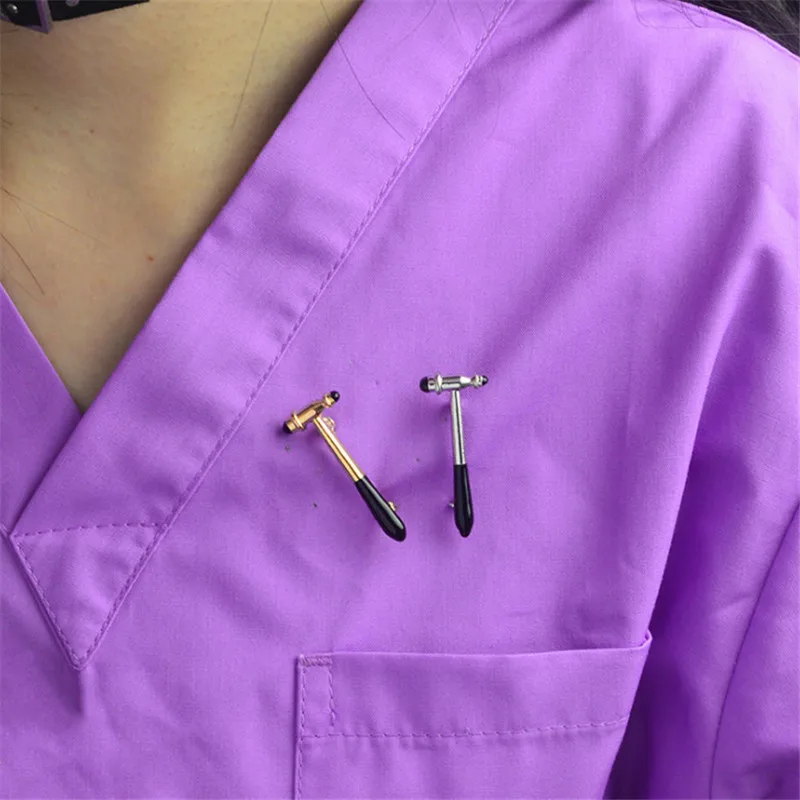 Black Enamel Pin Reflex Hammer Brooch Jewelry Doctor Nurse Medical School Graduation Student Unisex Gift Badge On A Backpack