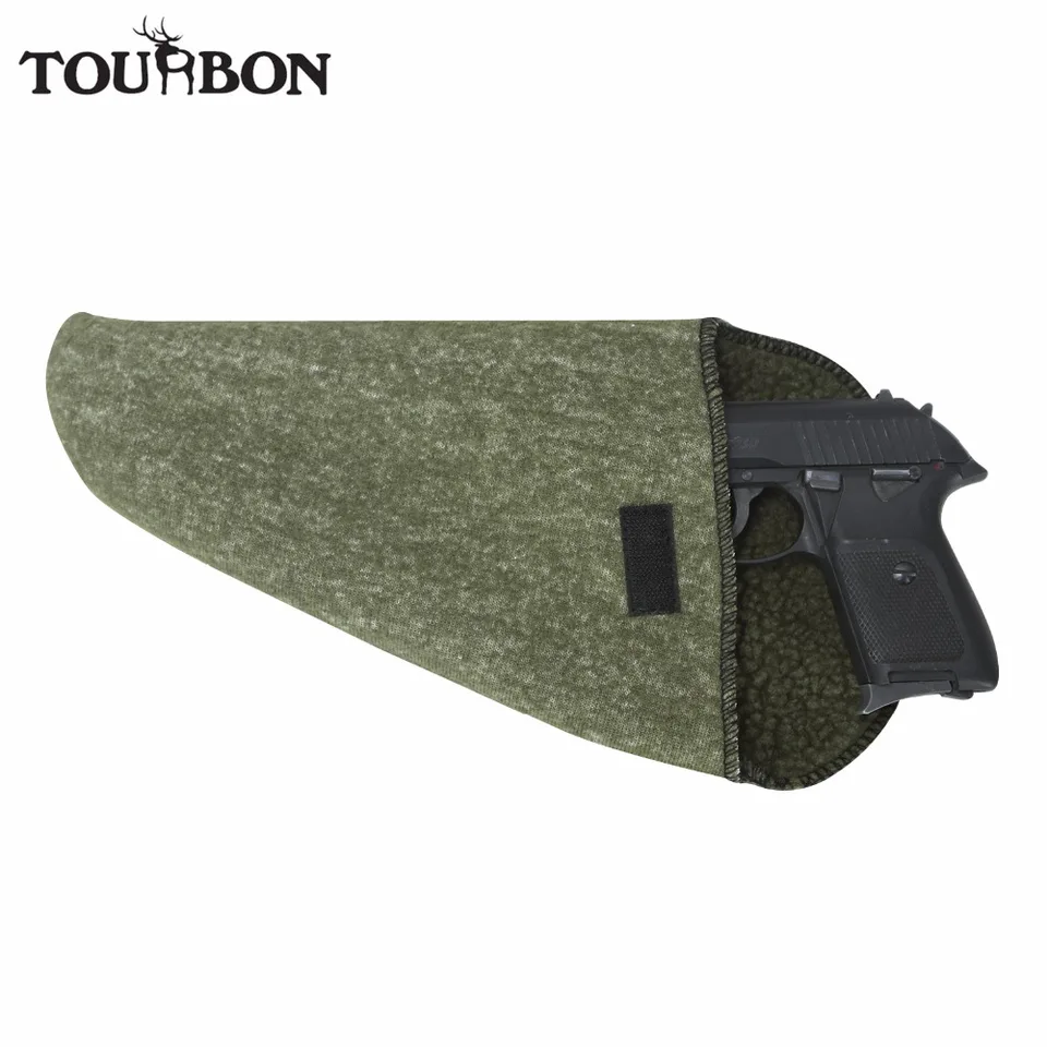 TOURBON Silicone Treated Pistol Sock - Black Handgun Sleeve For Hunting & Storage