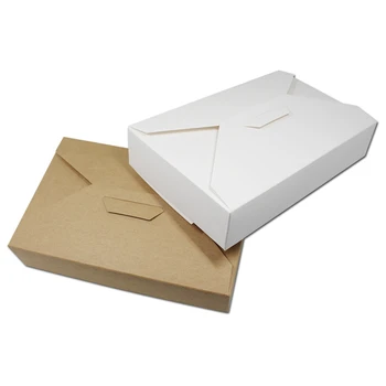 

25Pcs/ Lot 19.5*12.5*4cm White Kraft Paper Gift Pack Boxes For Party Candy Chocolate Craft Storage Paper Decoration Package Box