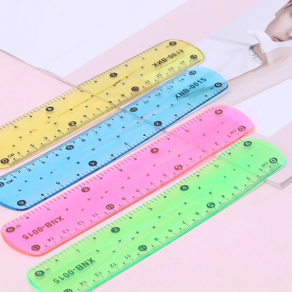 

1Pc Soft 15cm Ruler Multicolour Flexible Creative Stationery Straight Rule School Office Supply Random Color