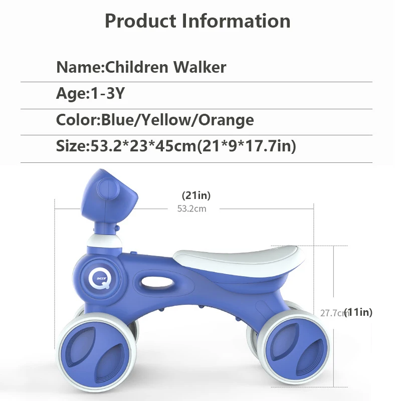 Infant Shining Children Balance Car Baby Scooter Ride on Toys Baby Walker with Music Four Wheels Pl