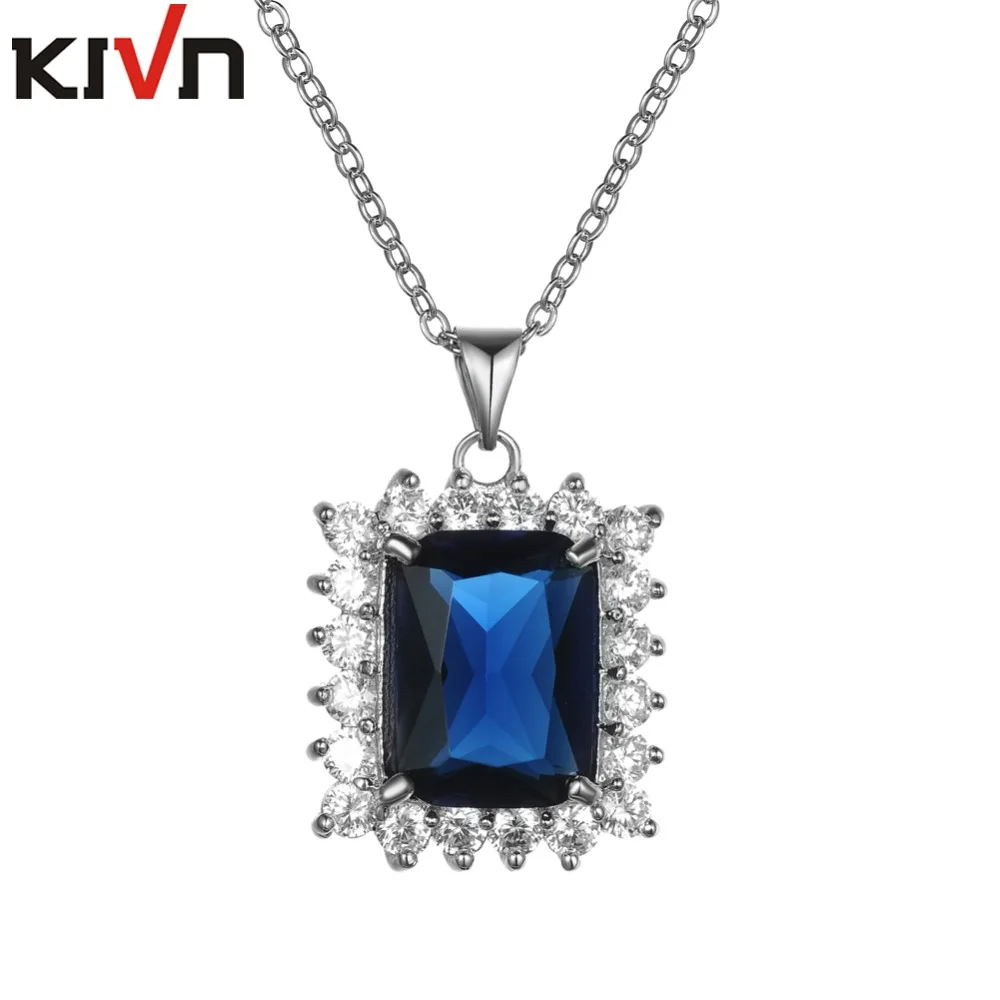 KIVN Fashion Jewelry Elegant Royal Blue CZ Cubic Zirconia ...