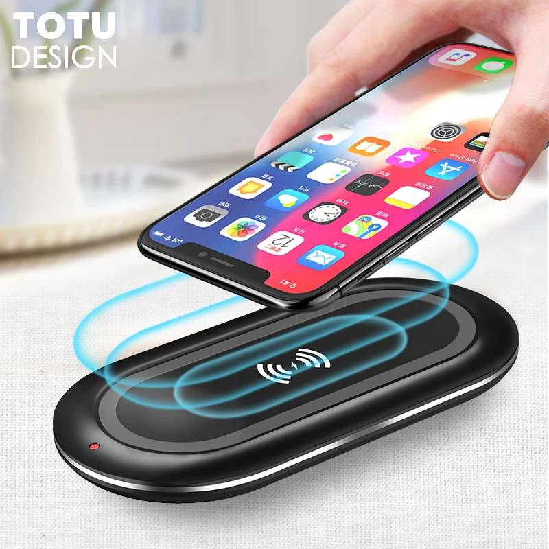 

TOTU 10W Wireless Charger For iPhone X 8 Plus Desktop Wireless Charger For Samsung Galaxy S9 S8 Fast Wireless Charging Pad