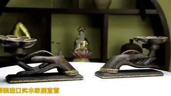 

Solid wooden Buddhist candlestick Southeast Asia creative personality wall decoration Thai style wedding gift Thai candlestick