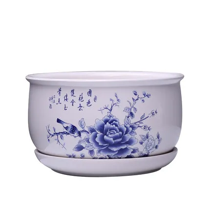 

Wholesale Ceramic Flower pots with tray Large Number pots for flowers Creative Succulents indoor Balcony green Plant Pots