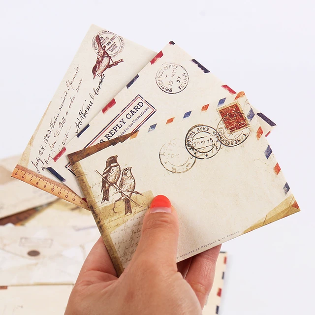 Vintage Small Mini Kraft Paper Window Envelopes wedding invitation envelope  Flower Letter gift envelope Decoration Paper