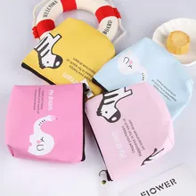 Модный женский мини-милый мультяшный кошелек с зеброй и слоном на молнии, кошелек для монет, переносная сумка для мелочей, сумка для наушников