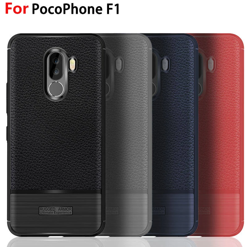 

Phone Case Shockproof Silicone Cover On For Xiaomi Pocophone F1 Poco F 1 PocoF1 PocophoneF1 Global 64/128 GB Xiomi Bumper Little