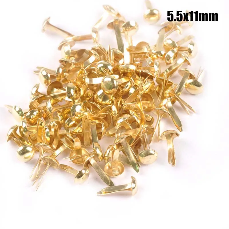 100Pcs Mix Round Brads Silver/golden Embellishments For Scrapbooking Metal Crafts Fastener Brad For Diy Decorations c2252 
