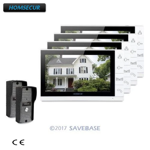 

HOMSECUR 2V4 9inch Video Door Entry Phone Call System with Metal Case Camera for House/Flat