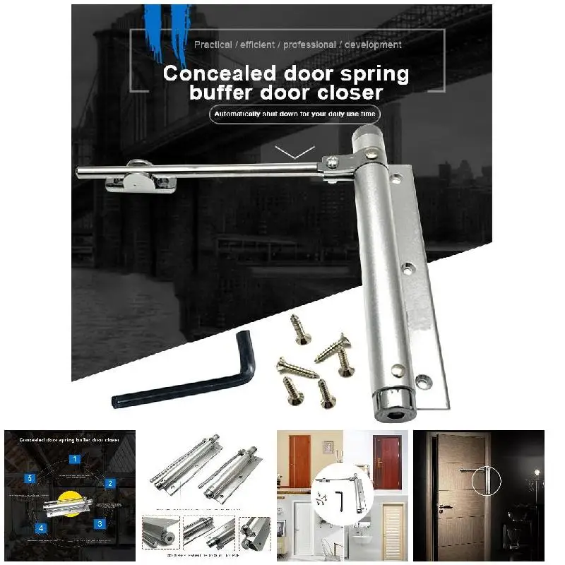 

Hot Pneumatic Type Spring Automatic Door Closer Mute Door Mounted Stops Adjustable FQ-ing