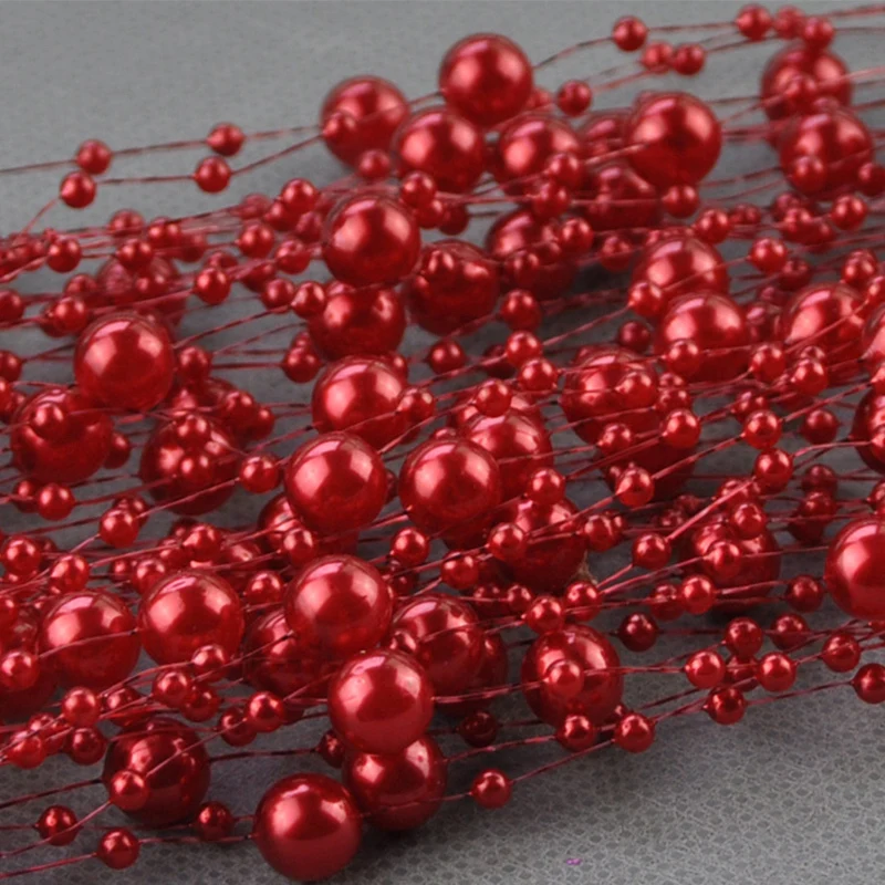 5m Garland Artificial Pearl Beads Chain Wedding Decoration Table Centerpiece Supplies Bride Bouquet DIY Hair Accessories Flower wedding arch cover birthday background supplies birthday backdrop decoration birthday party supplies