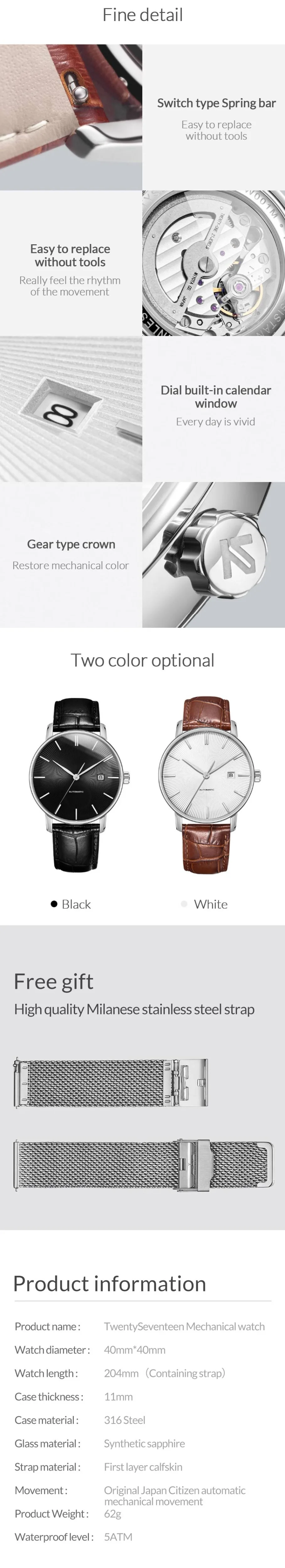 xiaomi mijia twentyseventeen mechanical watch