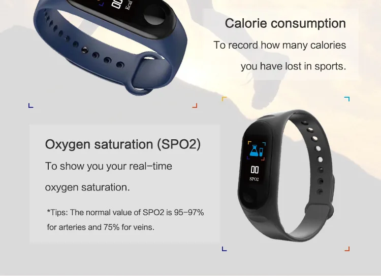 Fitness Bracelet Blood Pressure Outdoor IPS Color Screen Heart Rate Monitor Smart Bracelet Tracker Oxygen Waterproof Wristbands