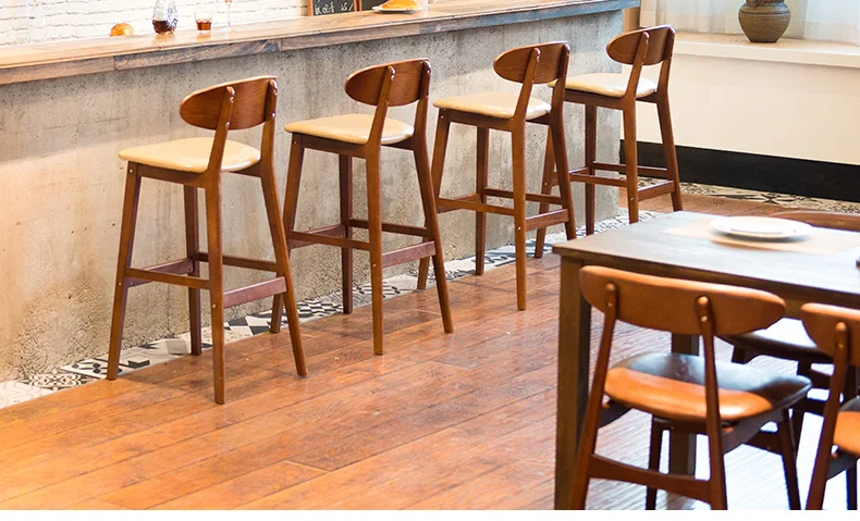 Quality Simple Solid wood high bar stools creative Retro tall bar stools Quality Simple Solid wood high bar stools creative Retro tall bar stools
