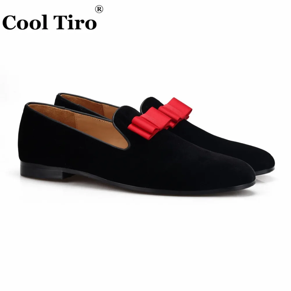 Black Velvet Loafers With Bow Tie (2)