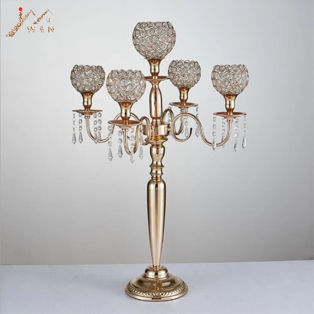 80cm/31.5" Candle Holders 5 arms Metal Gold/ Silver Candelabras Crystal