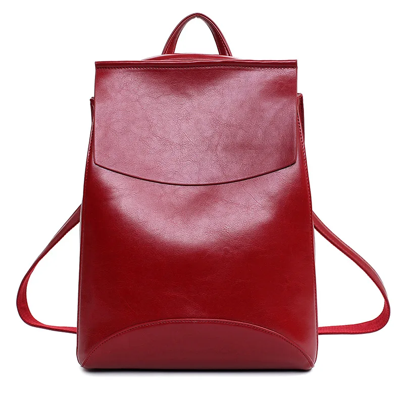 Mochila Feminina школьные рюкзаки женские винтажные рюкзаки для дам Sac Dos женская кожаная сумка через плечо Mochila - Цвет: Красный
