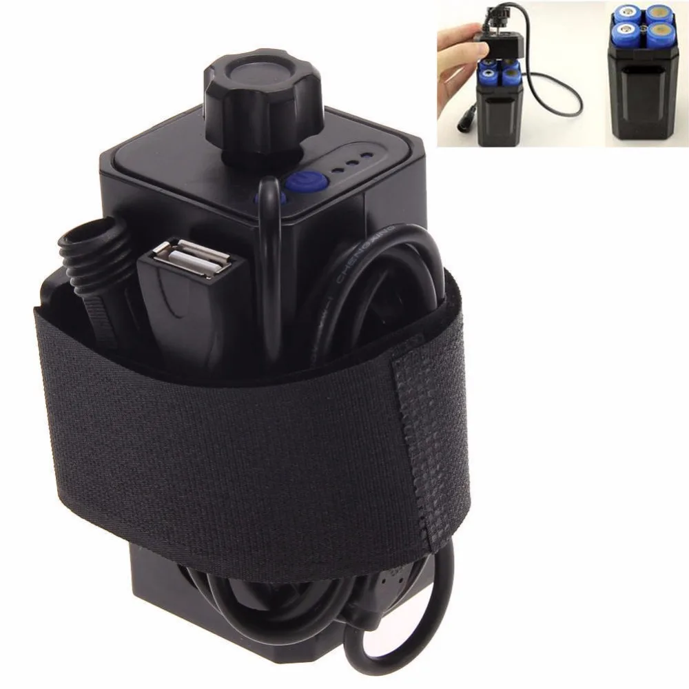 

DC&USB Plug 4x 18650 Water Battery Pack Box Case House Cover for Bicycle Light Headlight Free shipping