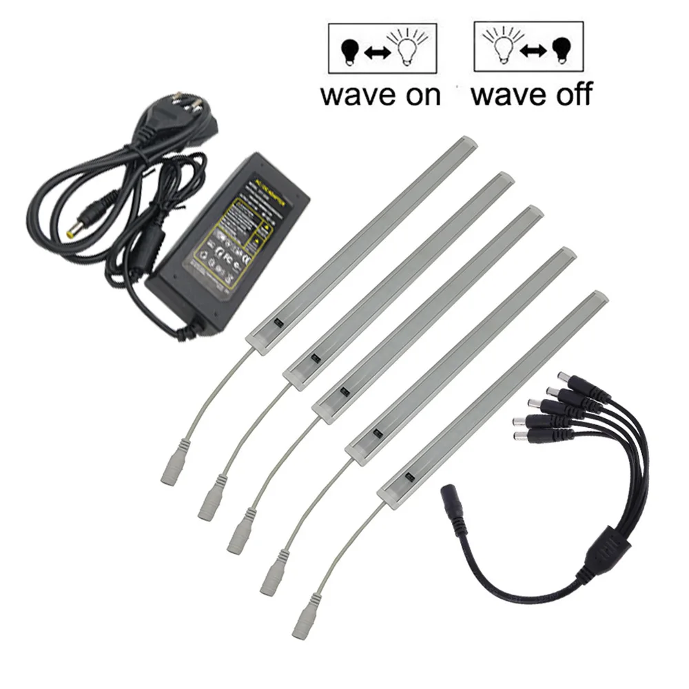 

5pcs suit 5630 Motion Sensor Cupboard Wardrobe Bed lamp Under Cabinet Hand Wave Under Cabinet Light Infrared Sensor Rigid Strip
