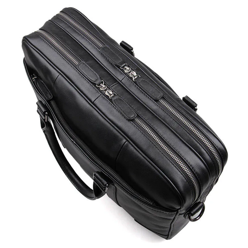 Genuine Leather 2019 New Fashion Men's Business Large Capacity Briefcase Office Notebook Bag Leather Retro Men's Casual Handbag