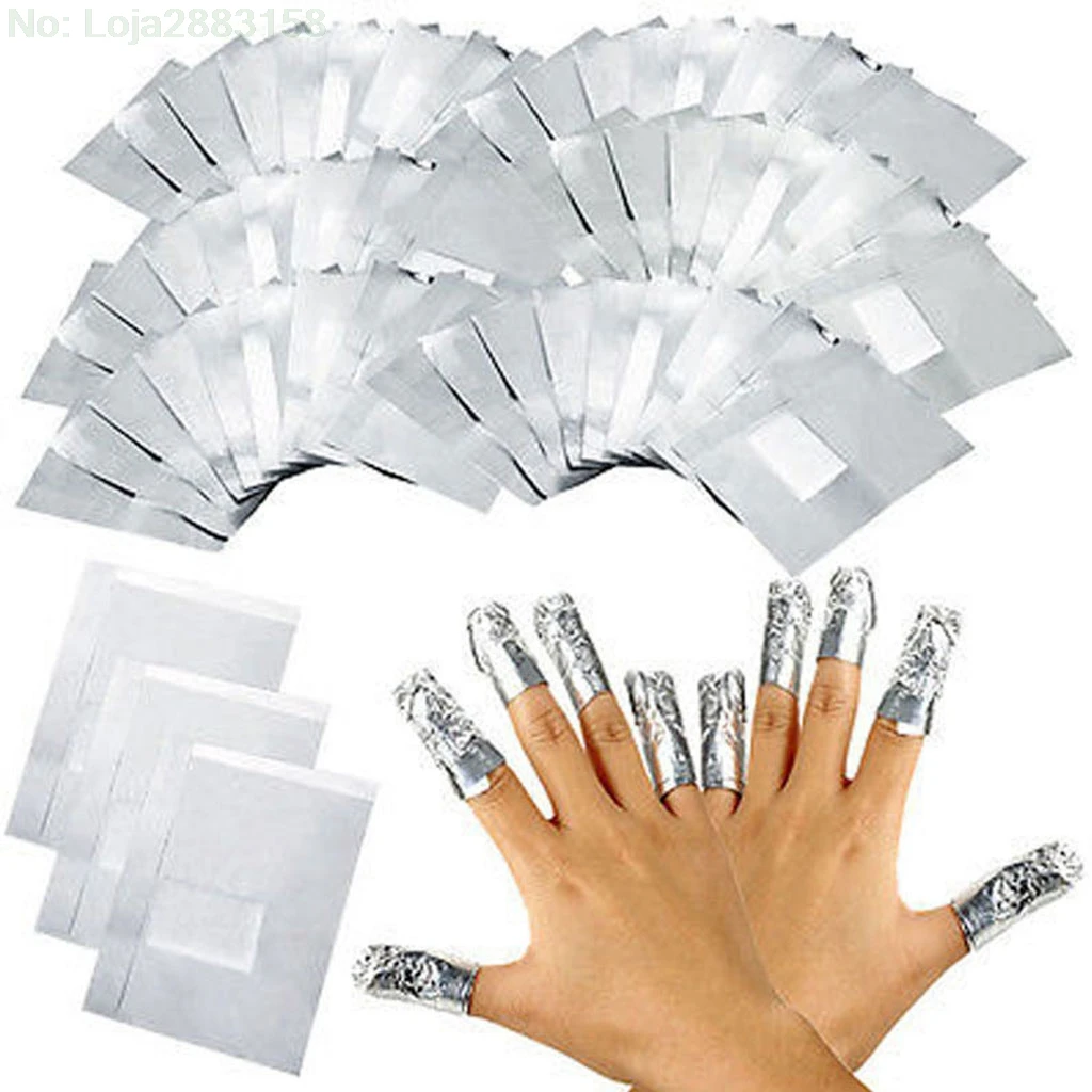 200 pcs Алюминиевая Фольга Nail Art Soak Off акриловый гель лак для ногтей обертывание для снятия лака