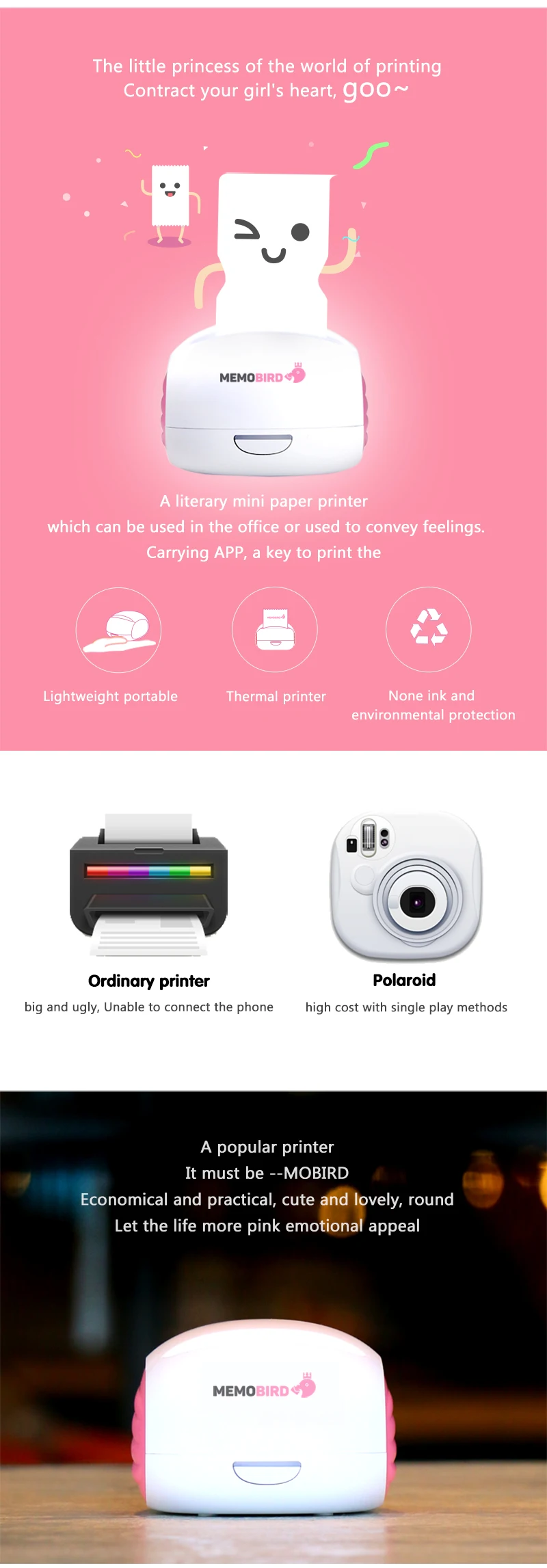 MEMOBIRD G2 розовый принтер Wifi Портативный Bluetooth печать штрих-кода беспроводной карманный термальный принтер Wifi фотопринтер JEPOD