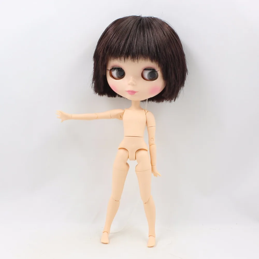 Кукла ICY DBS Blyth boy body BL0312 темно коричневые короткие волосы для суставов тела белая