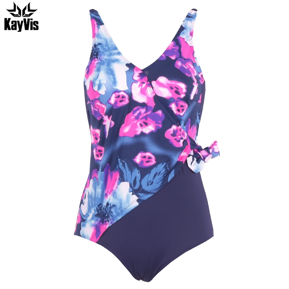 

KayVis 2019 New Plus Size Swimwear One Piece Swimsuit Swimming Suit For Women Bathing Suit Beach Large Size Monokini Swimsuit