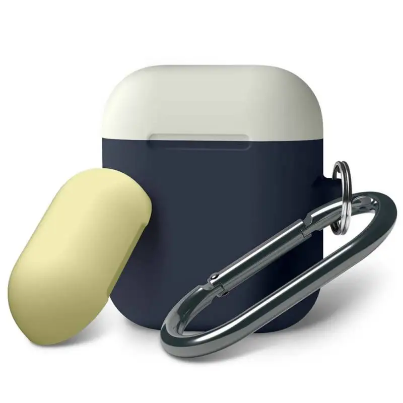 

Earphone Double Cap Silicone Cover for Apple Airpods Dust Drop-proof Sports Protection Soft Shell Soft Silicone Accessories