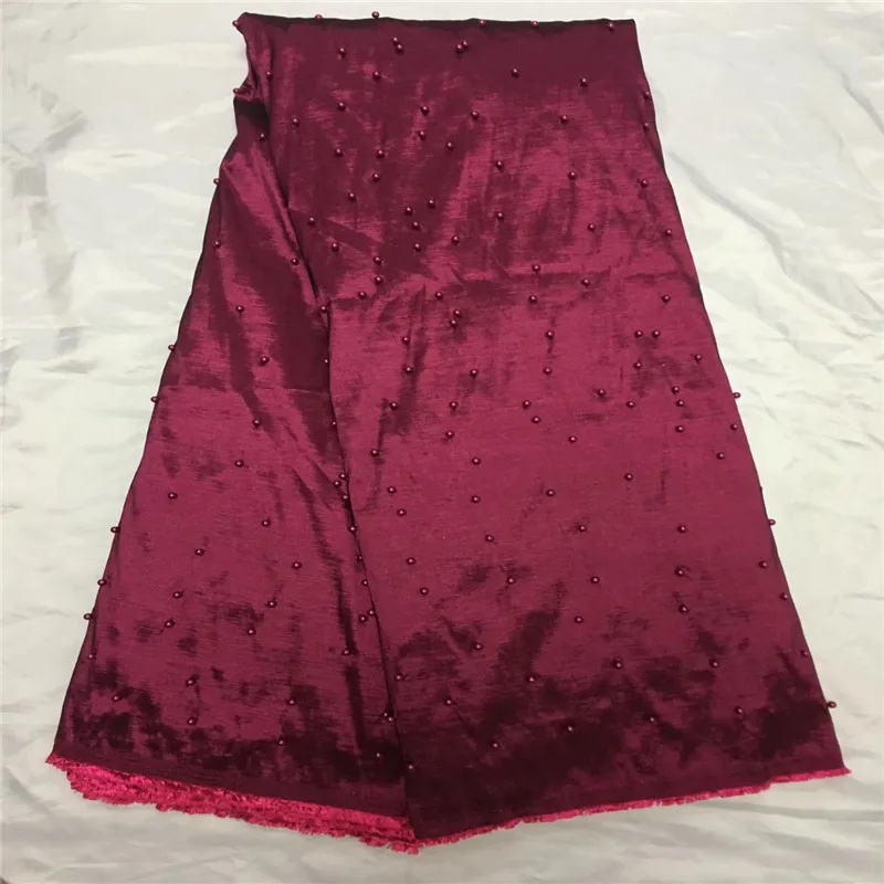 

YJ!African Lace Fabrics Beaded Cloth High Quality 2017 African George Lace For Wedding Dress ! L60709