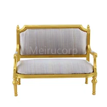 Кукольный домик Миниатюрный 1/12 шкала мебель для гостиной Золотой роскошный двойной диван