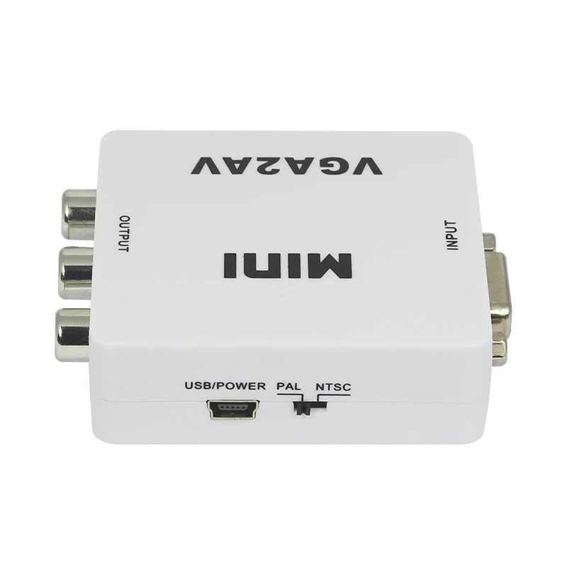 1080P мини VGA в AV RCA конвертер с 3 5 мм аудио VGA2AV/CVBS + конвертор для HDTV PC|mini vga|vga tovga to av rca |