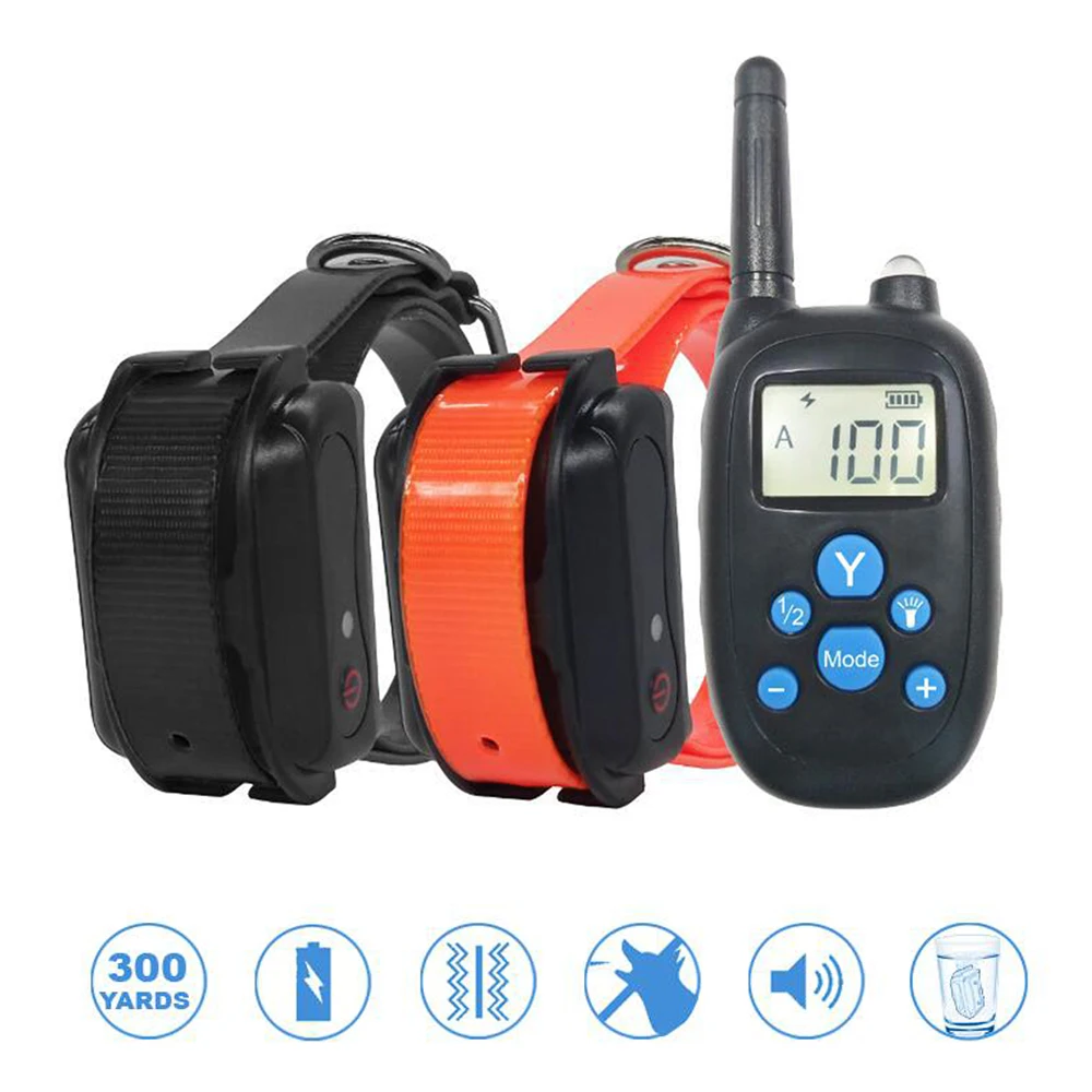 Dog Training Collars Waterproof Rechargeable Electronic Remote Training Collar with 100 Level of Vibration Shock dog supplies