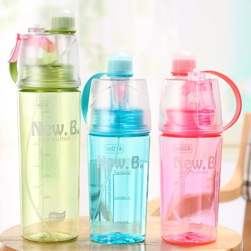 

400/600ml Spray Sports Water Bottle Leakproof Bottle for Outdoor Sports Running Drinking Bottle Creative & Convenient