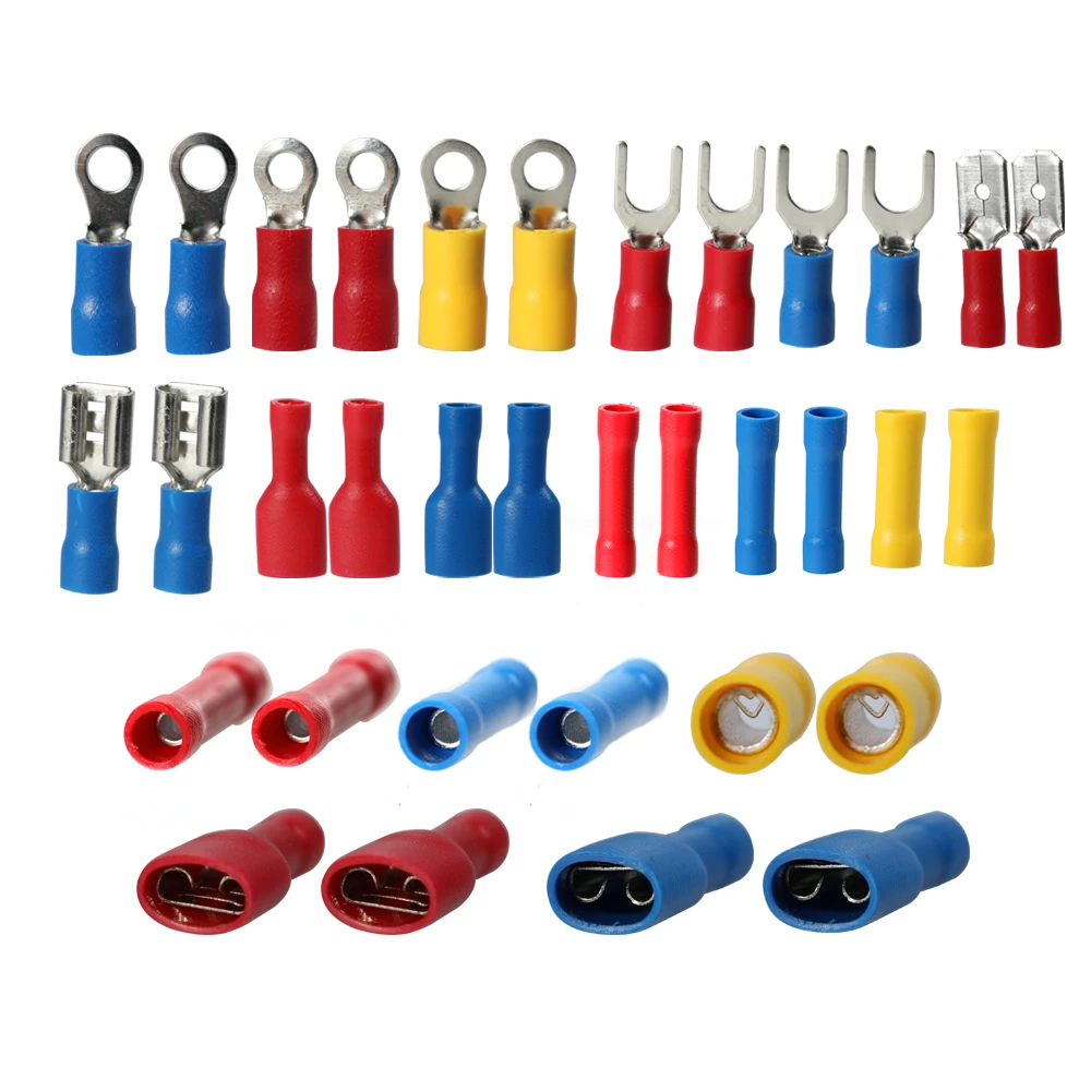 

373PCS 24 Types Electrical Wire Crimp Terminals Insulated Wire Terminals Connecting Crimp Splices Connector Tubular Terminal Set