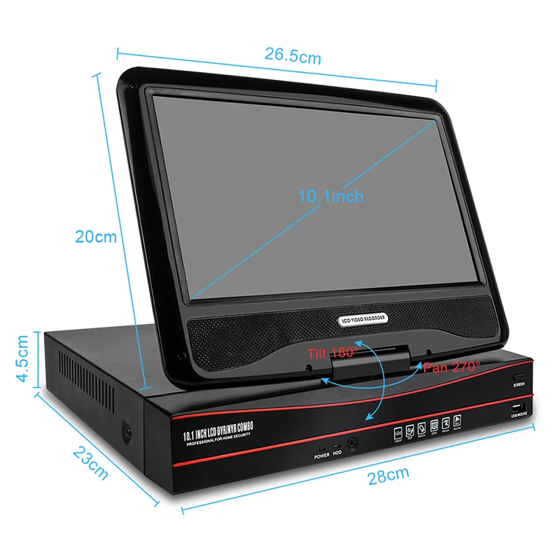 Techage 8CH 1080P 48V POE NVR 10 1 &quotЖК монитор экран XMEYE 802.3af P2P ONVIF сетевой видеорегистратор для
