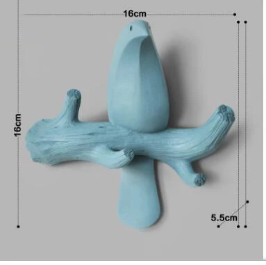 Европейский декоративный крючок для птиц из смолы, настенный крючок, украшение для крыльца, двери, пальто, крючок, держатель для ключей, вешалка для сумок, настенная наклейка, украшение для росписи - Цвет: style2
