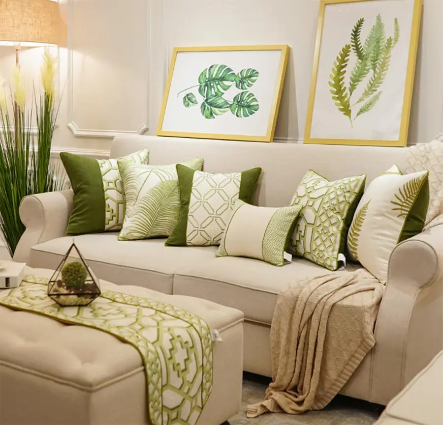 

European american trend pillow/almofadas case adult,green abstract seat back cushion cover 45 50 60,decorative throw pillow case