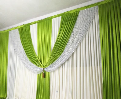 2018 New Arrival Wedding Backdrop Curtain Green Swag Drapes For
