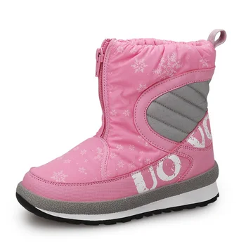 

Winter Warm Boys Girls Thick Flat Shoes Kids Fashion Snow Boots Round Toe Flat Soft Sole Shoes Comfortable Zipper Boots AA11141
